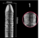 Extension Reusable Condom Penis Sleeve Male Enlargement Time Delay Spike Clit Massager Cover Crystal Clear Adult Sex Toy in Pakistan
