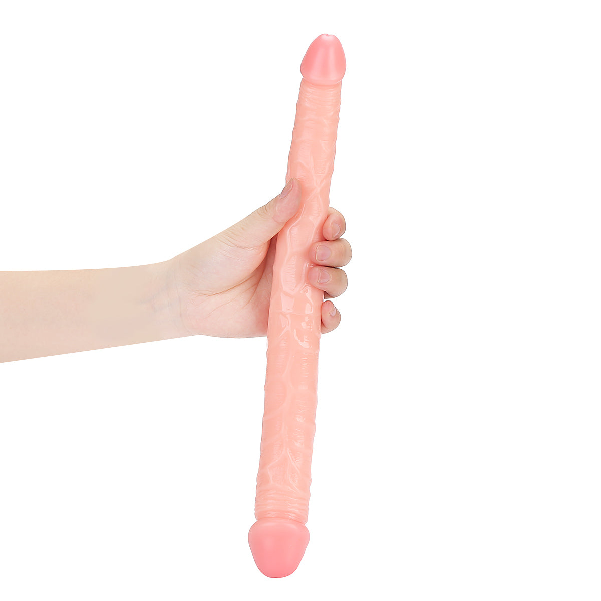 Realistic Double Ended Dildo Adult Toy Lesbian, 14.17 Inch Double Sided Dildos for Women, Waterproof Flexible Double Dong with Curved Shaft for Vaginal G-spot and Anal Play
