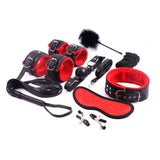 8-Pieces Adult BDSM Kit with Handcuffs Ball Whip Kit Bondage Set Couple Sex Toys