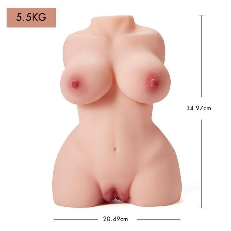 5.5KG Half Body Sex Doll For Men in Pakistan 2 Entrances Breast With Pussy & Anal Solid Silicone Doll
