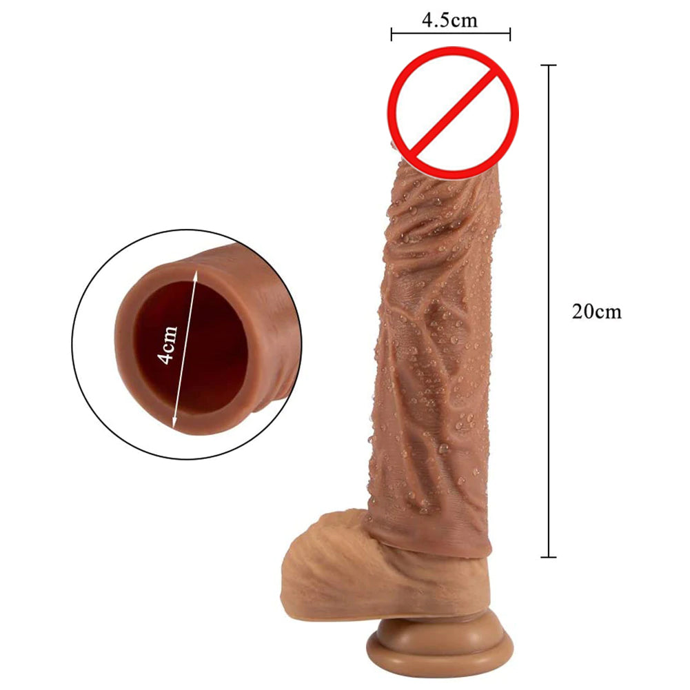 Realistic Cock Sleeve in Pakistan – Delay Ejaculation Reusable Penis Extender Sleeve